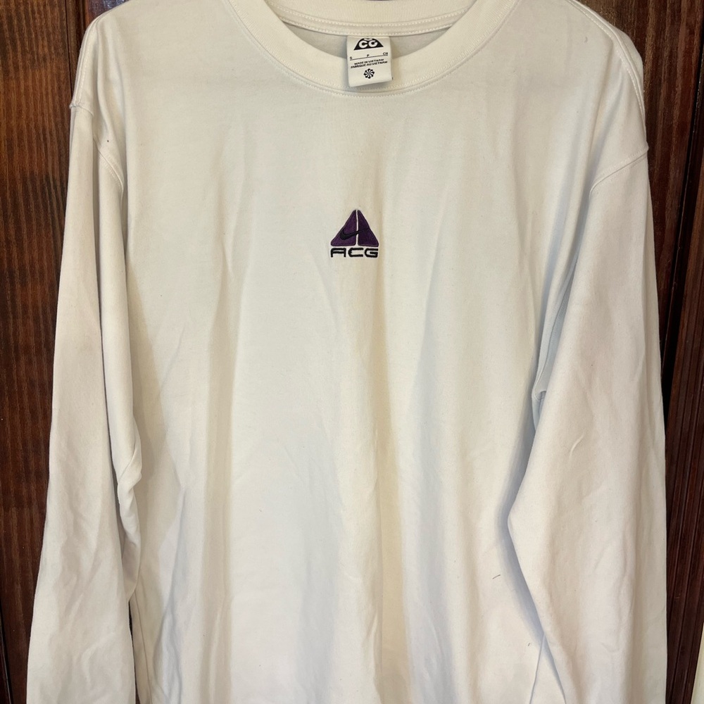 Nike ACG White Long Sleeve Tee Minimalist Design